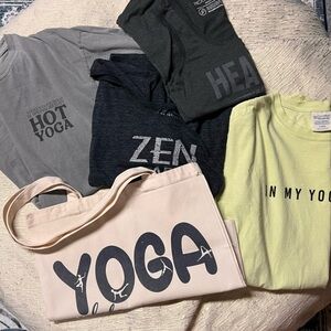 Yoga Bundle: Canvas Tote - 2 Tanks - 2 Tees